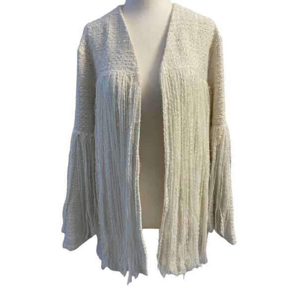 Zara Cream Fringe Blazer - Picture 8 of 16